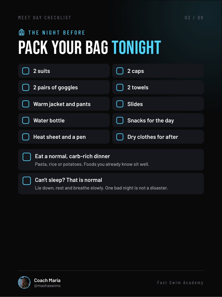 The night before: pack your bag tonight