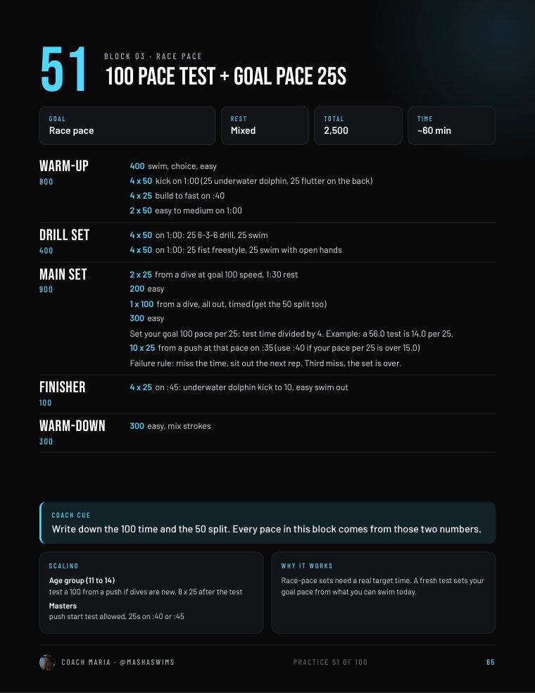 Page 65: practice 51, the 100 pace test